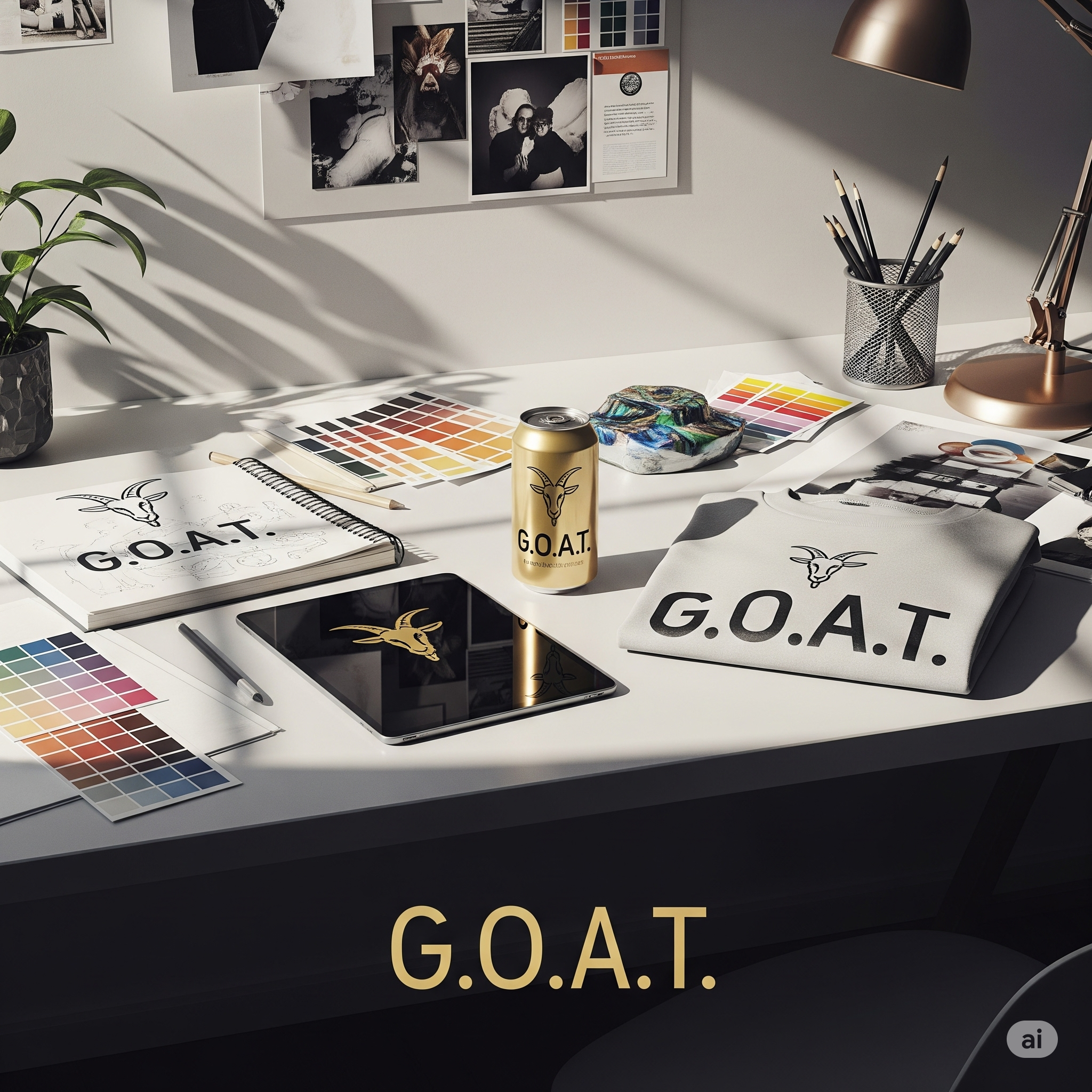 G.O.A.T. in a creative studio